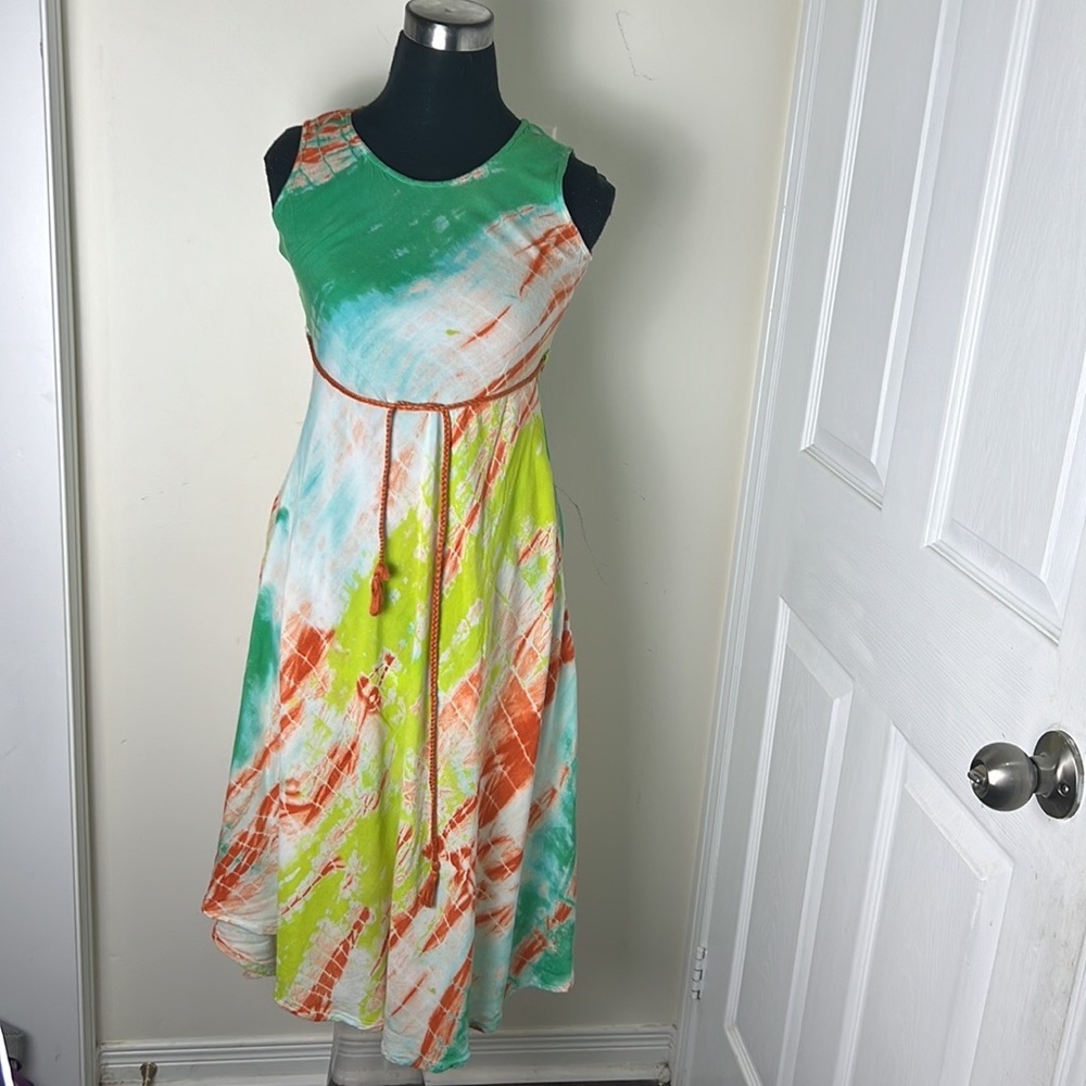 Max Tie-dye Slip  Dress With Pockects Size Small